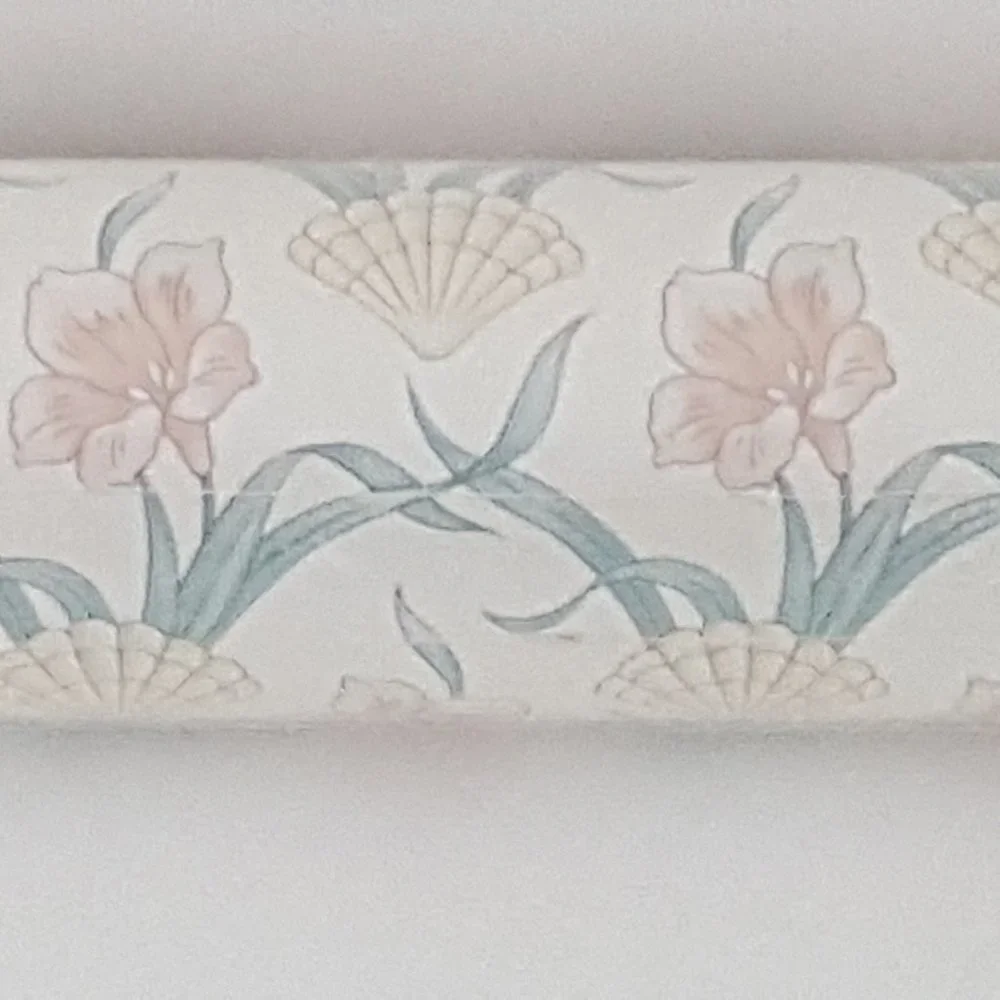 Vintage Vinyl Wallpaper Floral,Seashell/Leaf Teflon Dupont *AS IS*